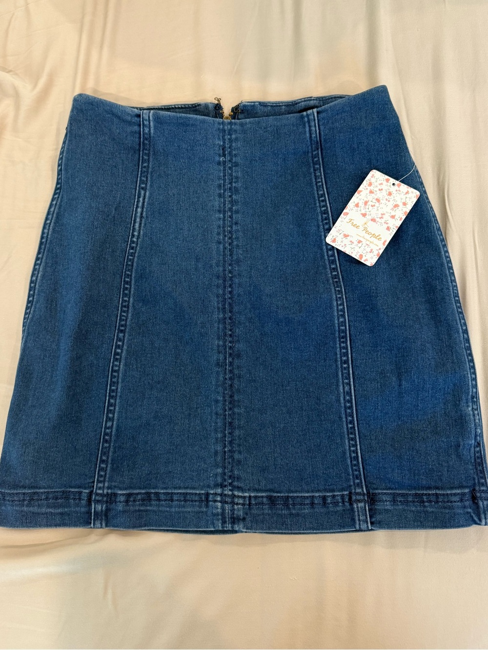 Free People nautilus Blue stretch Denim Mini Skirt - size 4